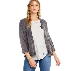 NWT Womens Chaser Kimono Flax Wash Size S Small Boho Fringe Open Lightweight